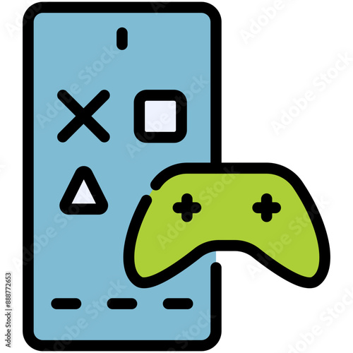 mobile games filled line icon