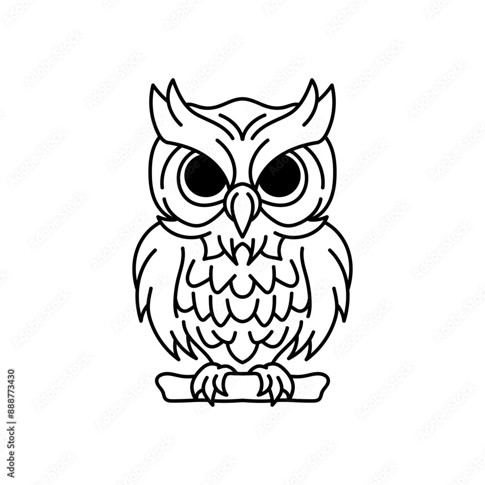 Owl outline illustration Owl outline illustration