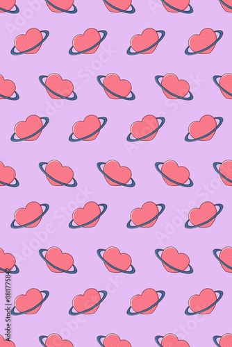 seamless pattern background with pink heart