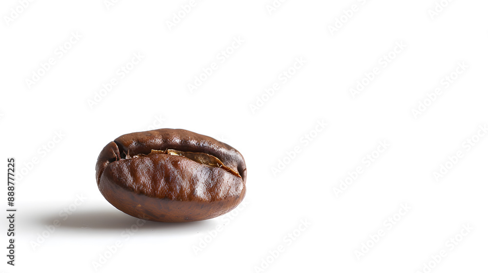 A coffee bean is shown in its natural state, with the shell still intact A coffee bean is shown in its natural state, with the shell still intact