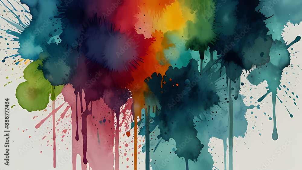 Fototapeta premium Abstract Background With Colorful Watercolor Blot Theme
