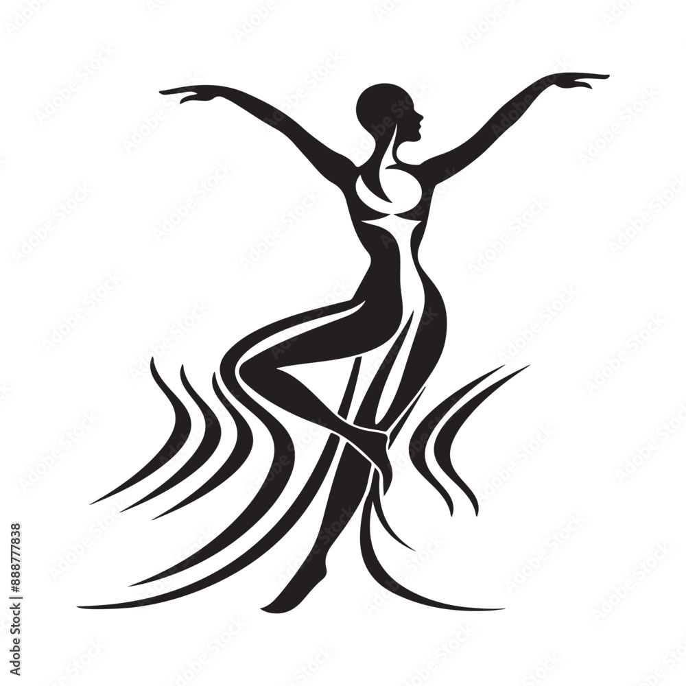 Dance Studio Logo Images . Dance Fitness Logo Design Vector on white background Dance Studio Logo Images . Dance Fitness Logo Design Vector on white background