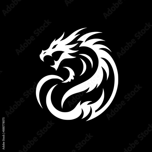 Tattoo Dragon Symbol Black and White
