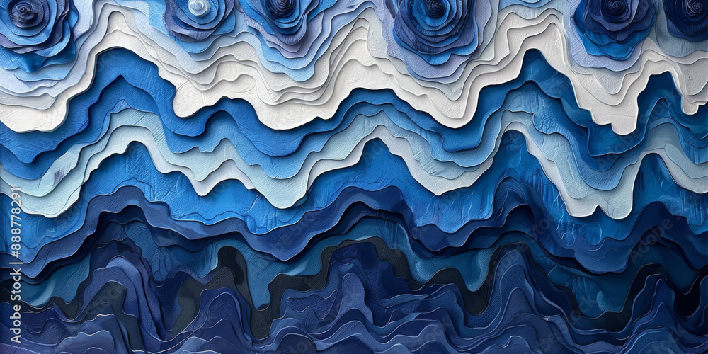 Creative wide blue digital wave backdrop. 3D Rendering. Creative wide blue digital wave backdrop. 3D Rendering.