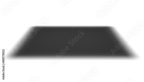 Realistic square shadow with soft edges. Gray shadow isolated on transparent background. Template shadow soft, Vector.
