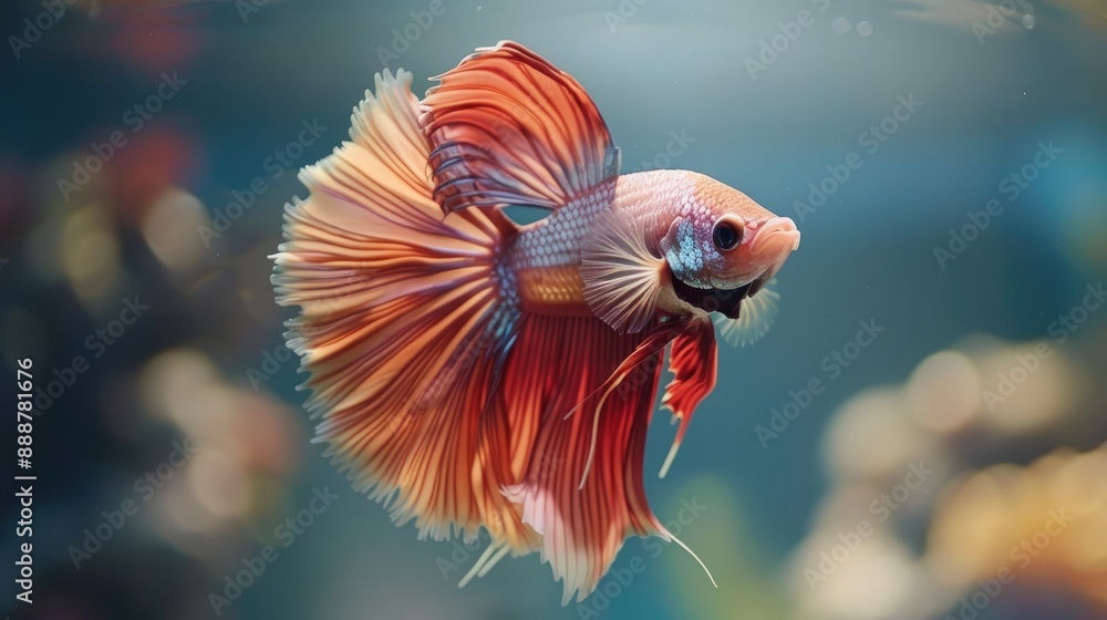 Fototapeta premium A vulnerable Siamese fighting fish or betta
