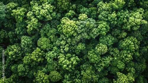 aerial top down view of a green forest drone view natural green background
