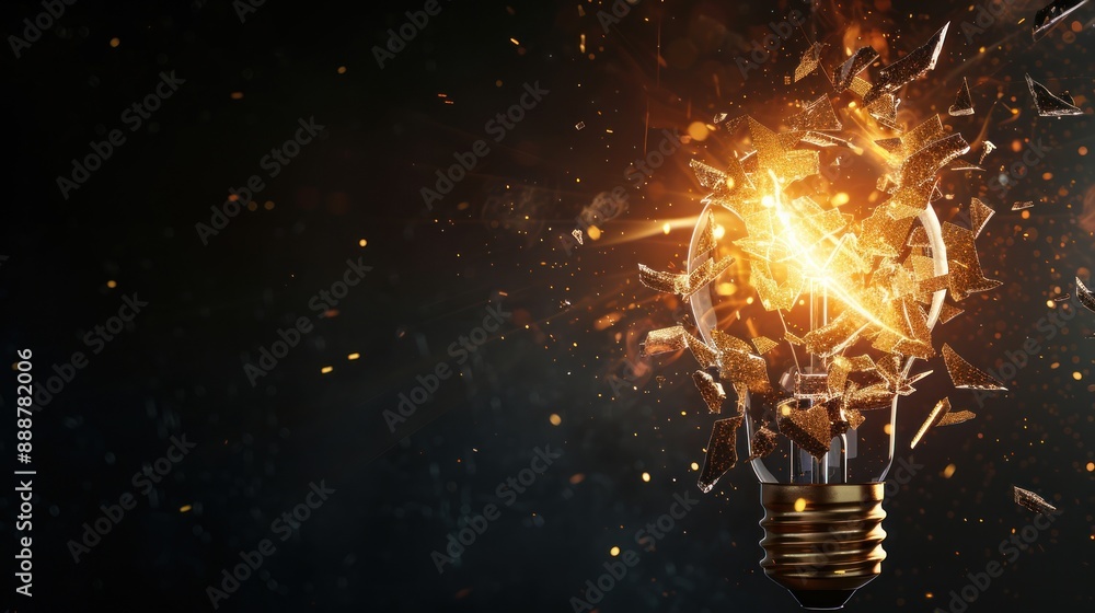 Shattered Lightbulb - Explosion of Ideas Shattered Lightbulb - Explosion of Ideas
