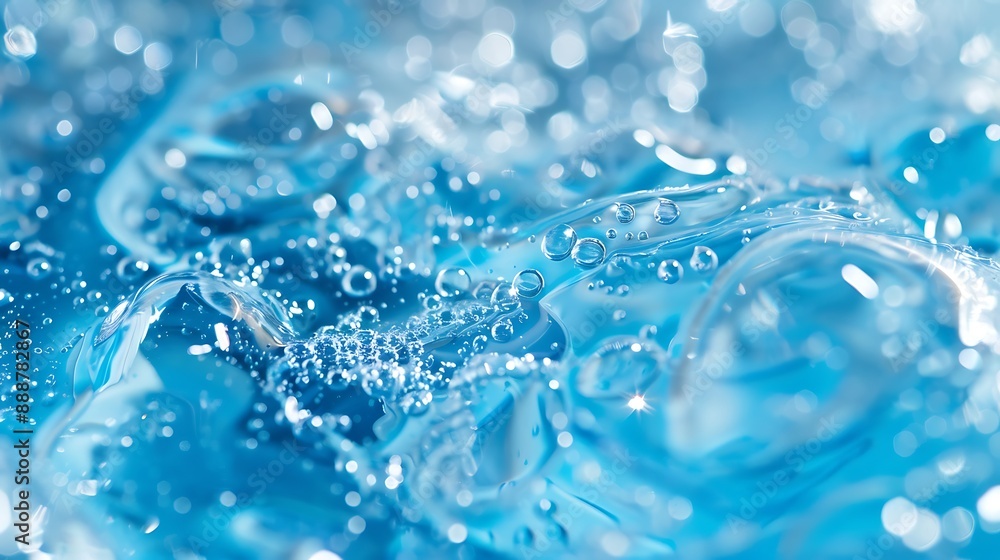 Bright hue and texture of blue facial gel close up setting of jelly Bright hue and texture of blue facial gel close up setting of jelly