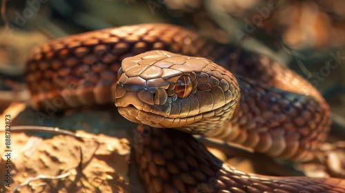 Australian Eastern Brown Snake in defence stance