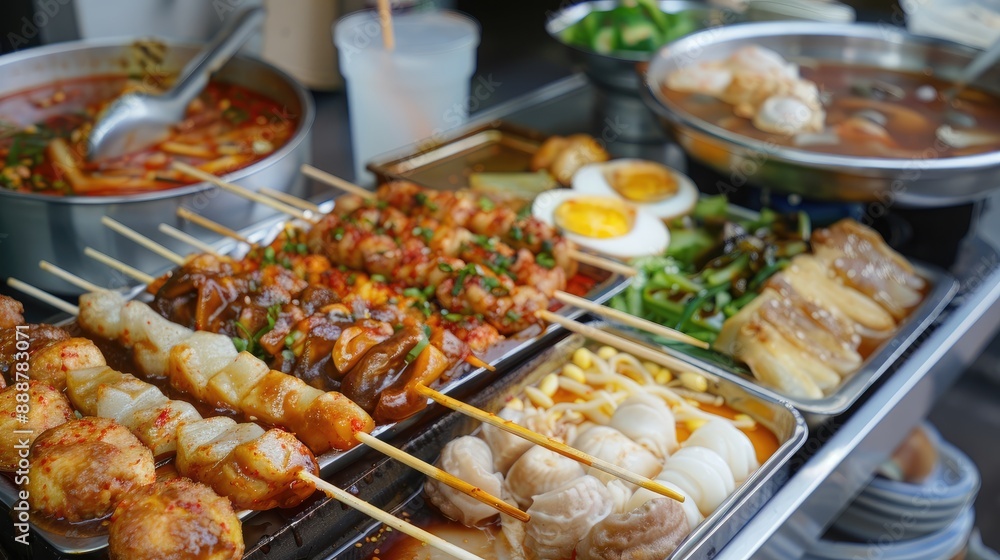 Korean oden and toppogi representative of street food Korean oden and toppogi representative of street food