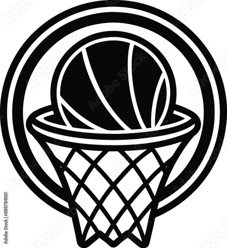 

Basketball hoop icon, Basketball point glyph silhouette vector, Basketball hoop and ball.
