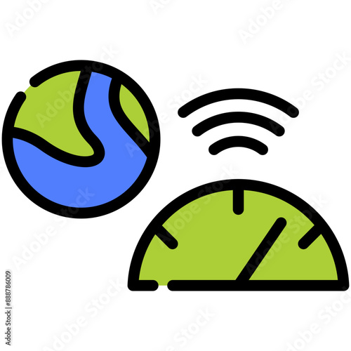 internet speed test filled line icon