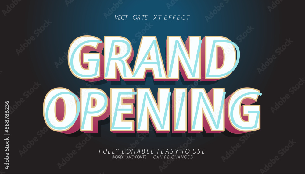 3d grand opening editable text effect style
3d grand opening editable text effect style