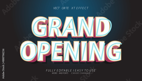 3d grand opening editable text effect style	
