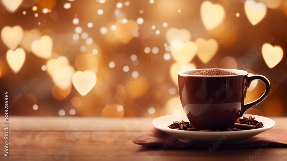 a cup of coffee with brown powder on a white plate a cup of coffee with brown powder on a white plate