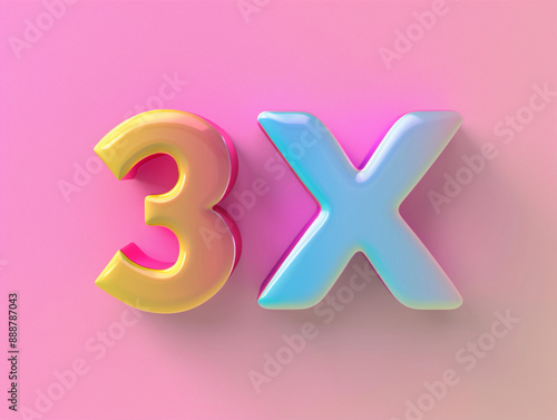 a colorful letters on a pink surface photo