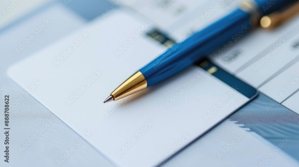 Memory card and blue pen on paper background business concept with copy space Memory card and blue pen on paper background business concept with copy space