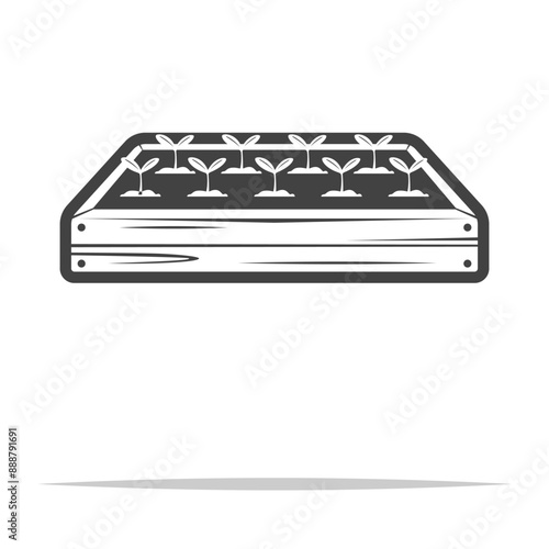 Raised garden bed icon transparent vector isolated