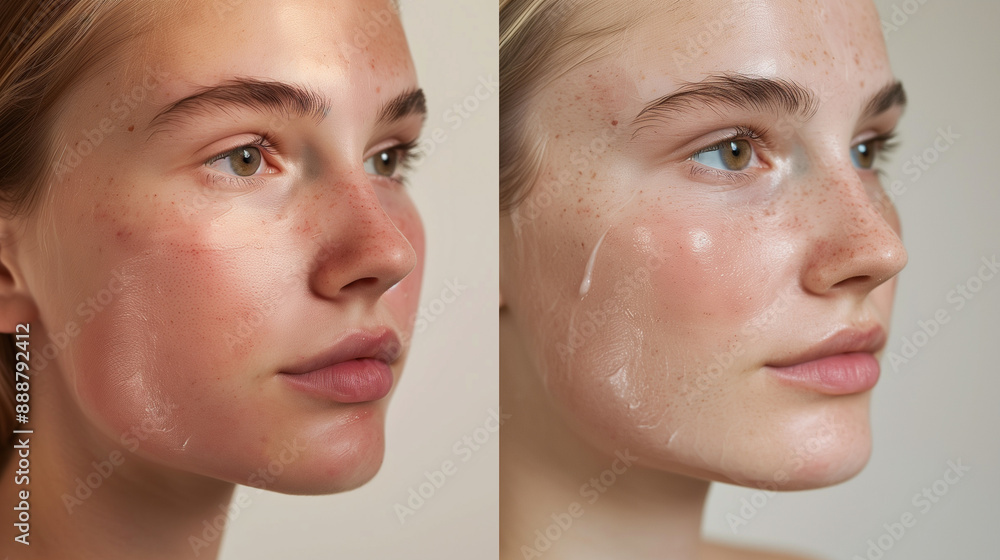 Before and After: Reduced Redness with Calming Cream Before and After: Reduced Redness with Calming Cream