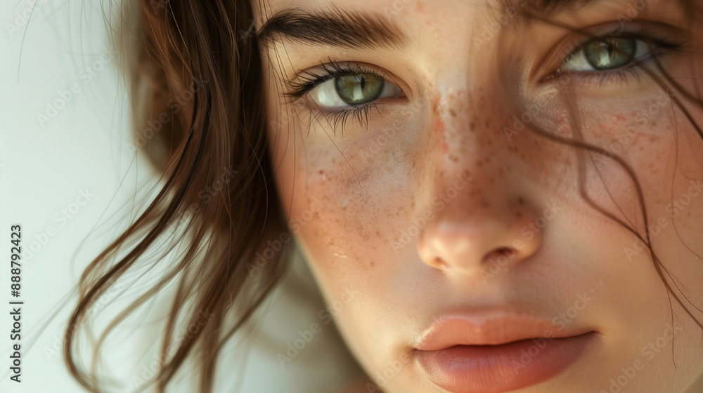 Elegant Woman with Minimal Makeup Emphasizing Her Natural Beauty Elegant Woman with Minimal Makeup Emphasizing Her Natural Beauty