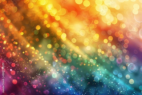 Vibrant bokeh background with sparkles, ideal for creating a festive and enchanting atmosphere, A vibrant, glowing background that shimmers like a rainbow, AI generated photo