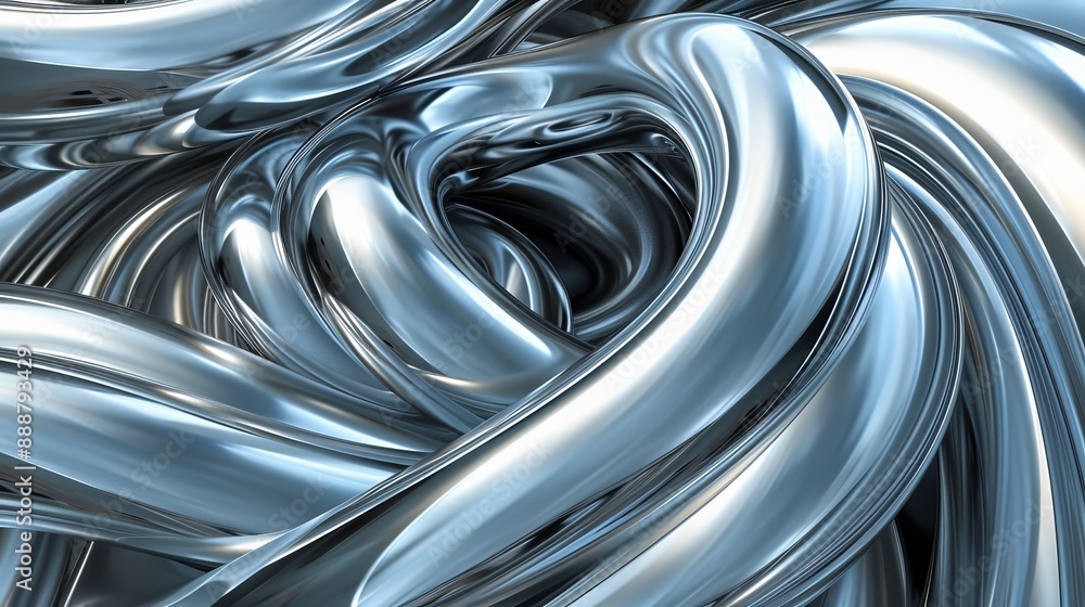 Fototapeta premium Abstract Silver Metal Swirls