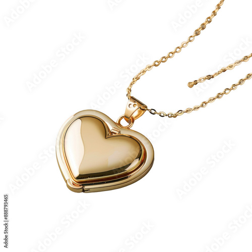 Heart-Shaped Gold Locket Necklace photo