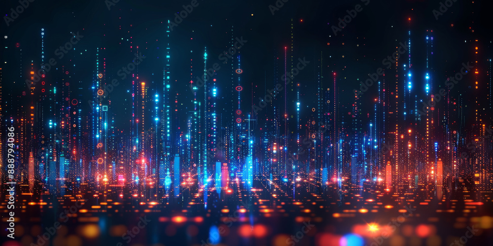 Close up of laptop with creative digital tech circle on blurry background. Big data and technology concept. Double exposure. Close up of laptop with creative digital tech circle on blurry background. Big data and technology concept. Double exposure.