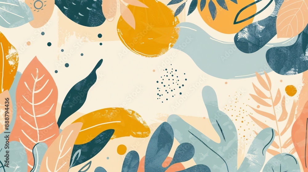 Naklejka premium Abstract Floral Design with Vibrant Colors