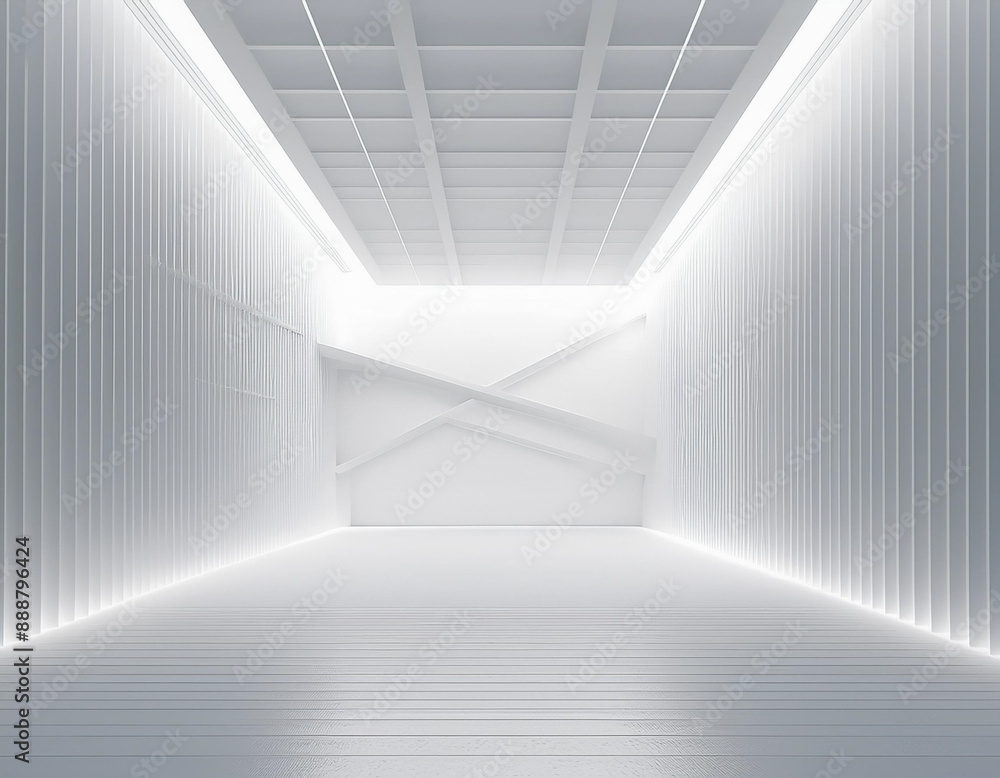 Minimalistic 3D Room with Clean Lines and Neutral Colors Minimalistic 3D Room with Clean Lines and Neutral Colors