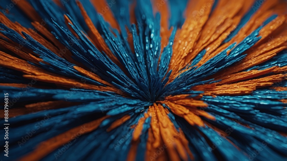 Obraz premium A close-up of a vibrant blue and orange background.