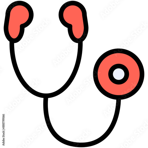 stethoscope filled line icon