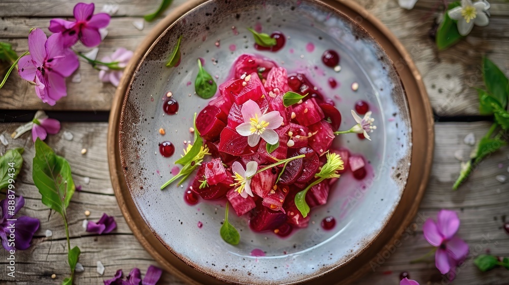 Plate with beet salad Plate with beet salad