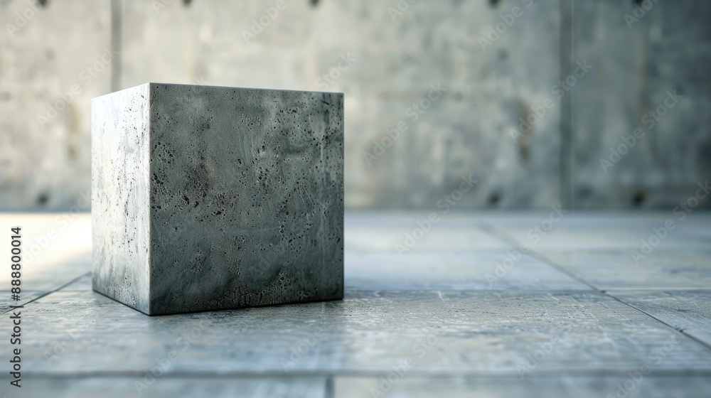 Urban architecture concept with gray cube on concrete background Urban architecture concept with gray cube on concrete background