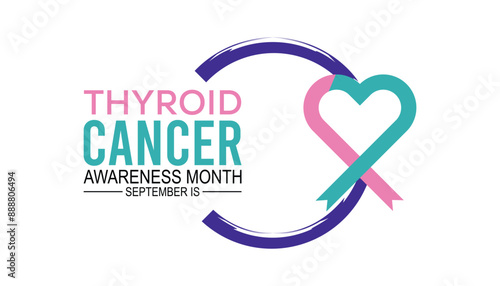 Thyroid Cancer Awareness Month is observed every year on September.Holiday concept. background, placard, banner design template Vector illustration background design.