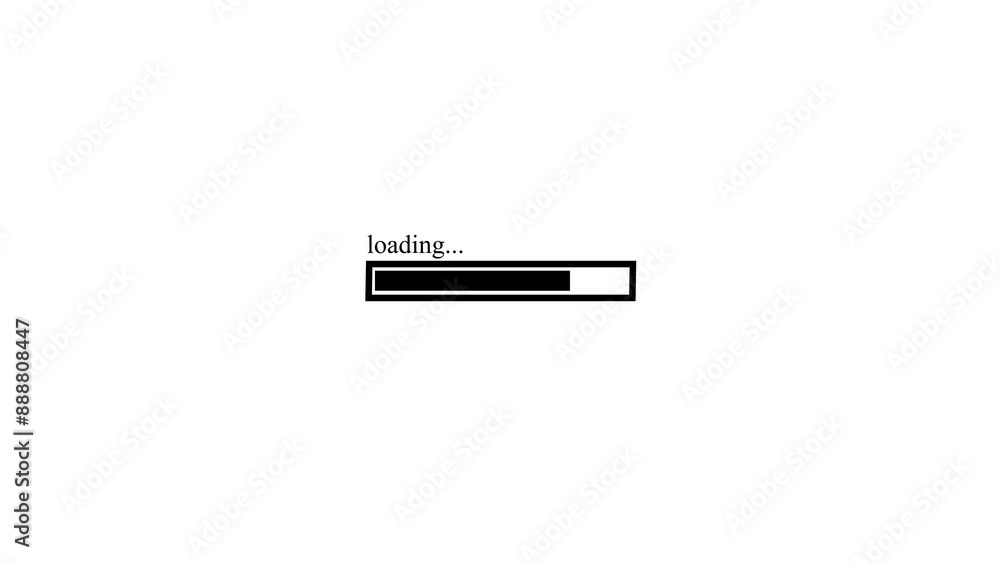 Loading process line. black progress loading bar on black background, video animation as on retro computers. Loading process line. black progress loading bar on black background, video animation as on retro computers.