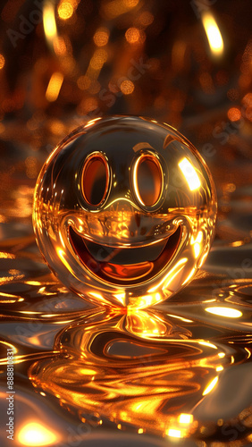 World laughter day gold smile ball background and wallpaper photo