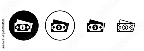 Money icon vector isolated on white background. Money vector icon. Dollar icon