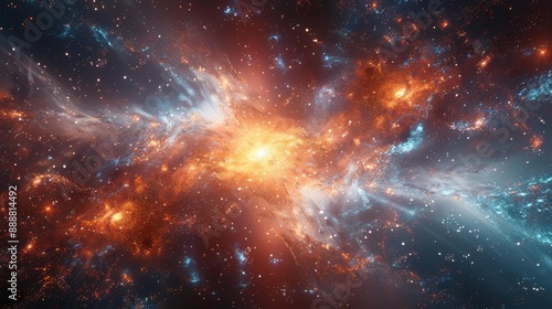 Cosmic explosion generative ai photo