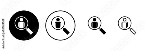 Hiring icon vector isolated on white background. Human resources concept. Recruitment. Search job vacancy icon. Hire. Find people icon