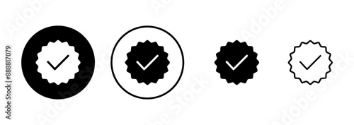 Approved icon vector isolated on white background. Certified Medal Icon vector. check mark