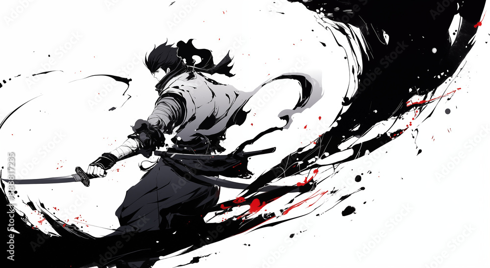 Naklejka premium Stylish ninja.