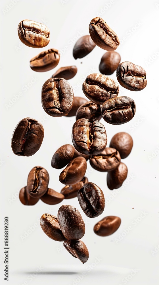 Fototapeta premium Dancing Coffee Beans: A Caffeineous Delight