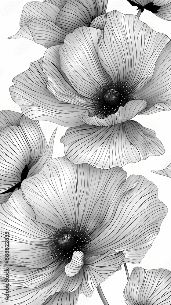 Fototapeta premium black and white flower