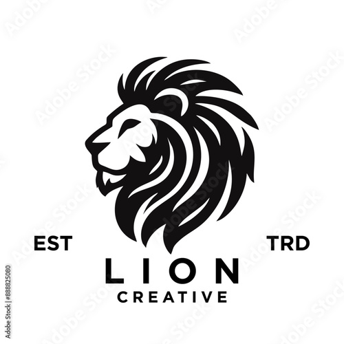 Lion head logo icon design illustration