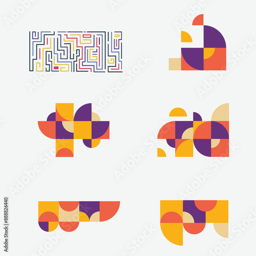 Maze Labyrinth Game and Geometric Shape