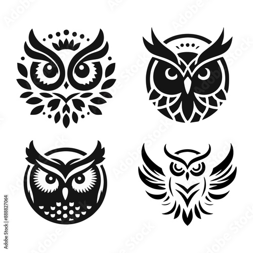 owl bird logo icon design