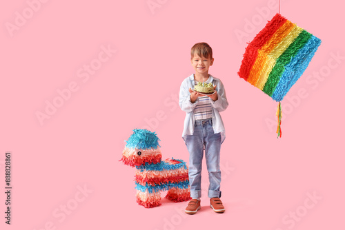 Cute little boy with Birthd...
