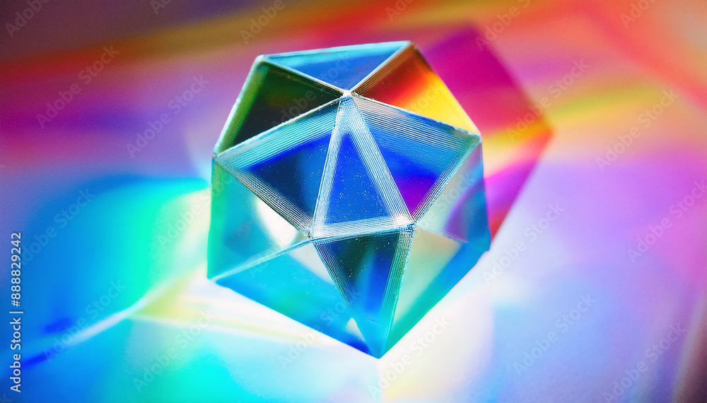 Abstract glass figures with dust particles on the surface, on a background in gradient light Abstract glass figures with dust particles on the surface, on a background in gradient light